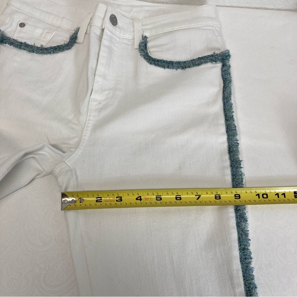 7 For All Mankind | High Waist Ankle Skinny Fringe Jeans, White Sz 28 - Picture 11 of 16
